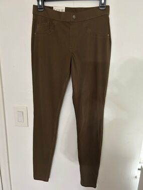 HUE Olive Brown Ponte Leggings